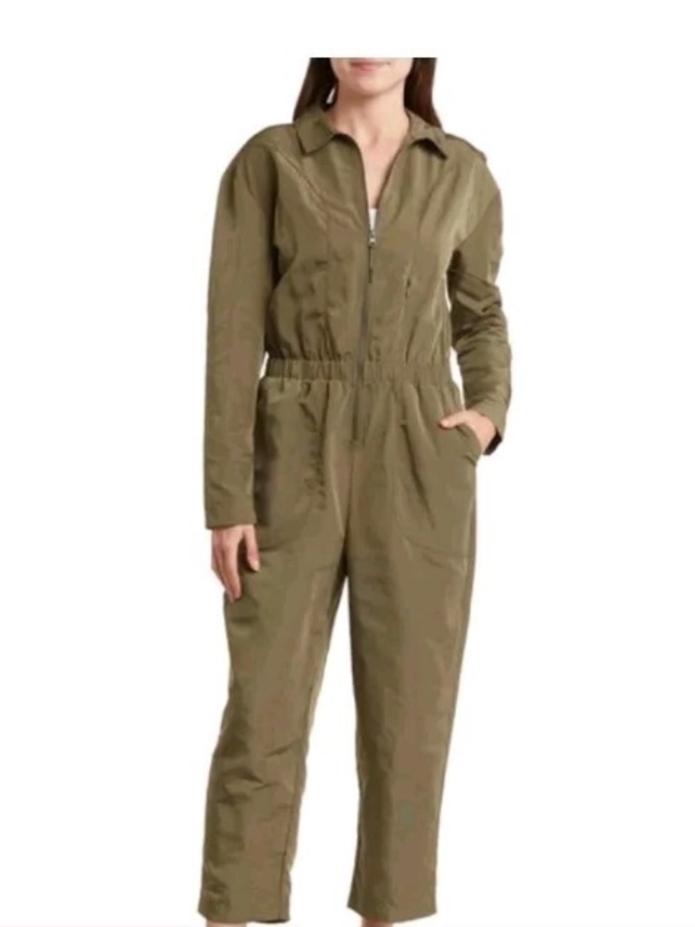 Zella Strive Utility Jumpsuit - Olive Night Green